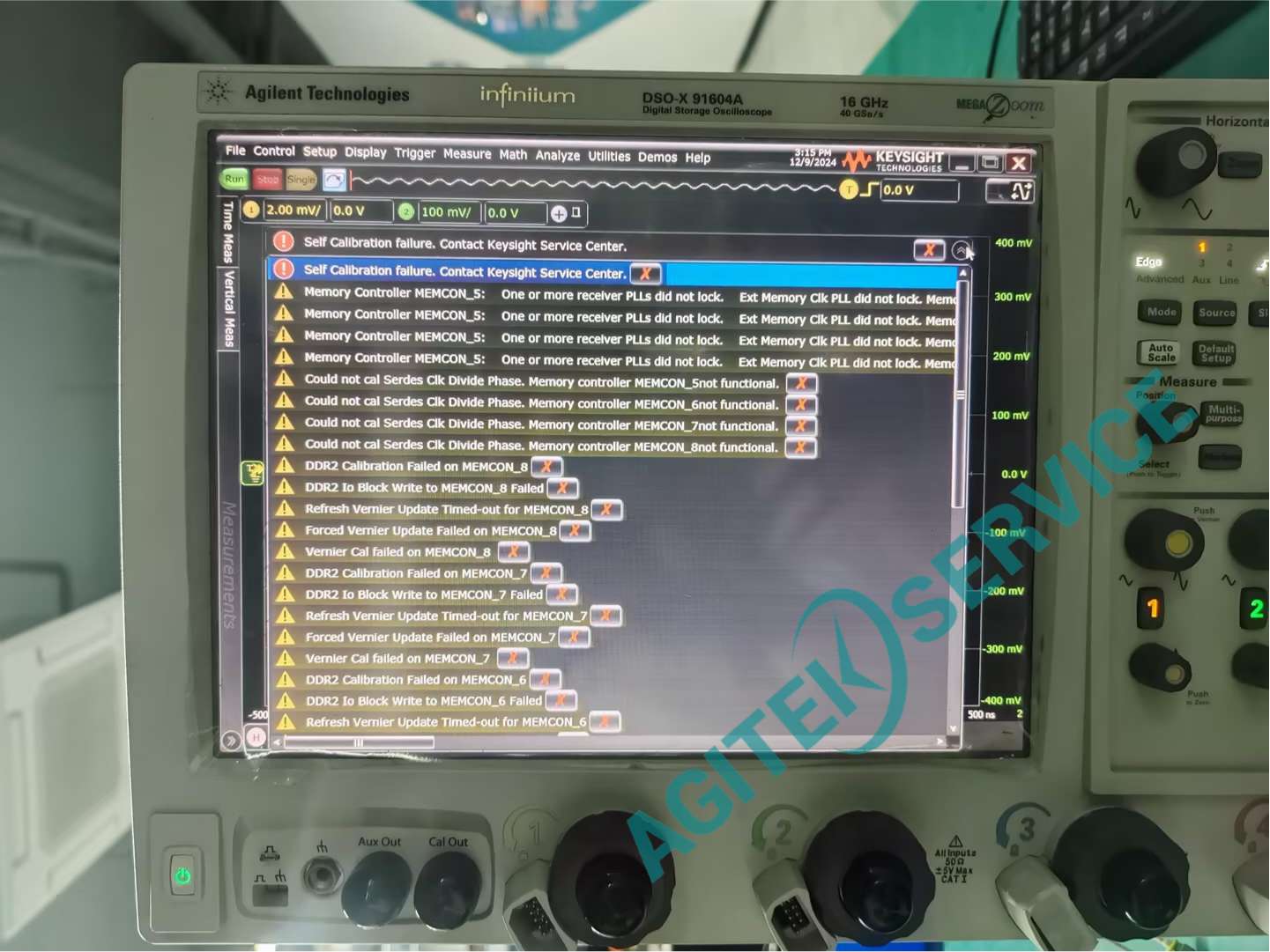 Agilent安捷伦DSO-X 91604A示波器开机报错维修案例