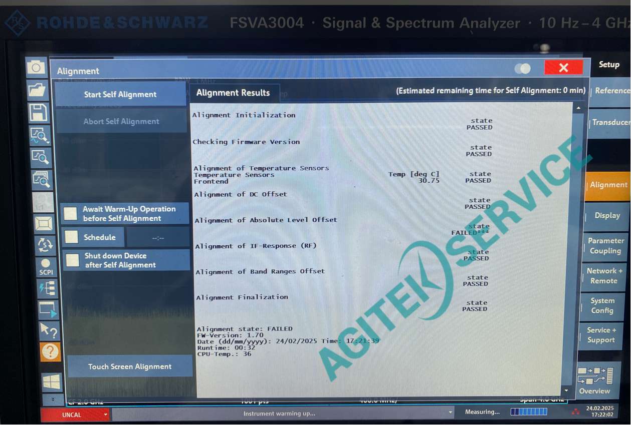 R&S罗德与施瓦茨FSVA3004频谱分析仪频响超差维修案例