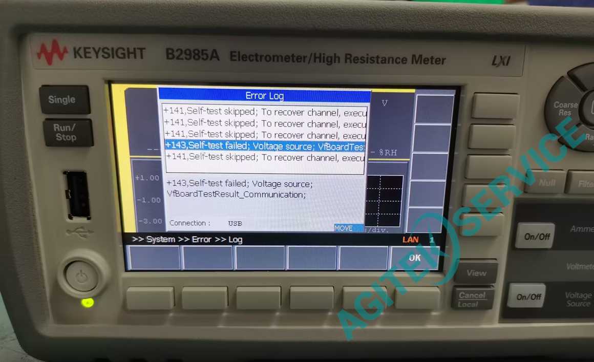 Keysight是德科技B2985A高阻计上电报错维修案例